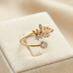 Rose Crown Open Silver Ring