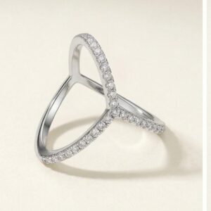 Crystal Aura Designer Silver Ring