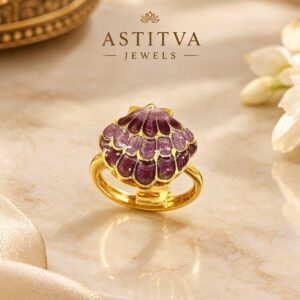 Shell Meenakari Royale Ring